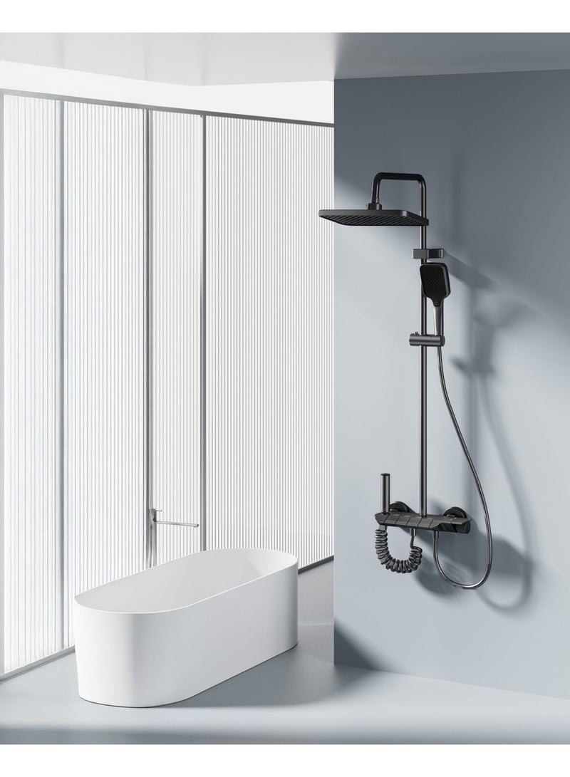 NOVEX NSS-8008-MB Matte Black Shower Set – Aluminum Wall-Mounted Sanitary Shower System | Modern Bathroom Fitting - Image 1